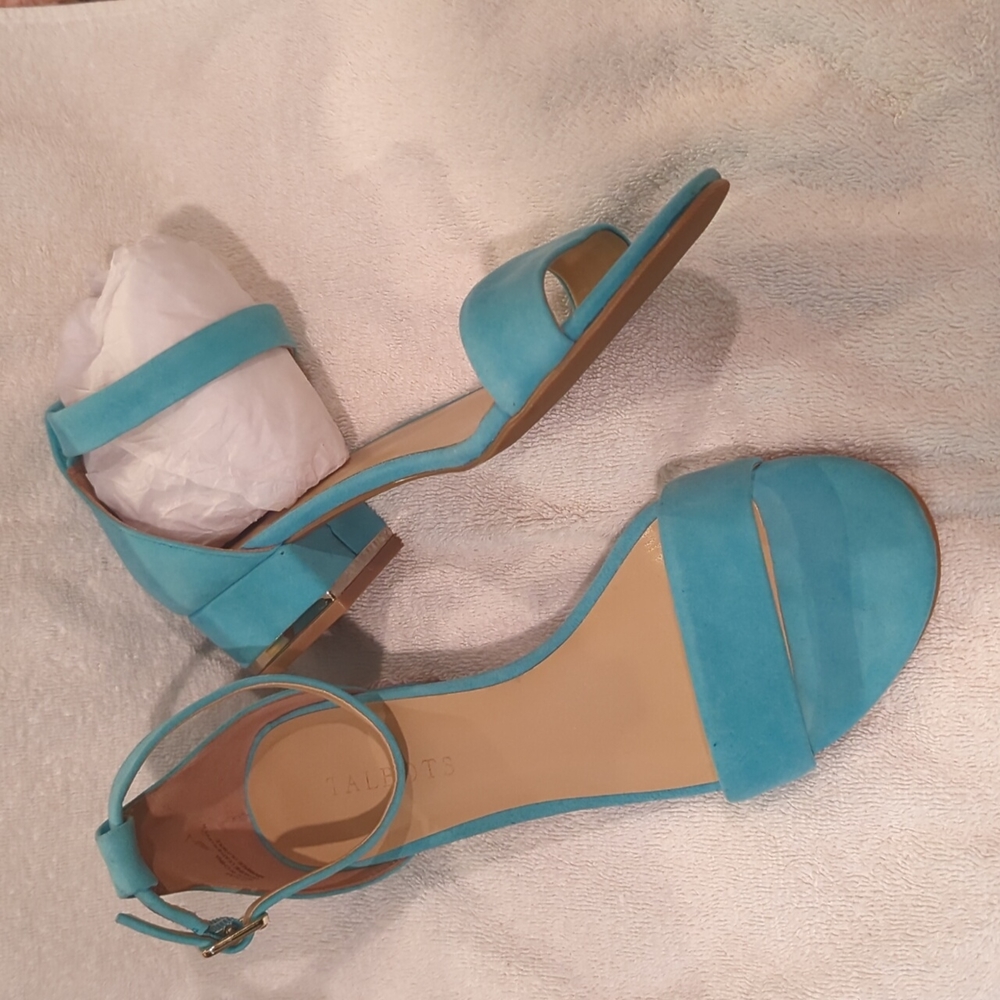 NWOT Talbots Aquamarine Suede Sandal